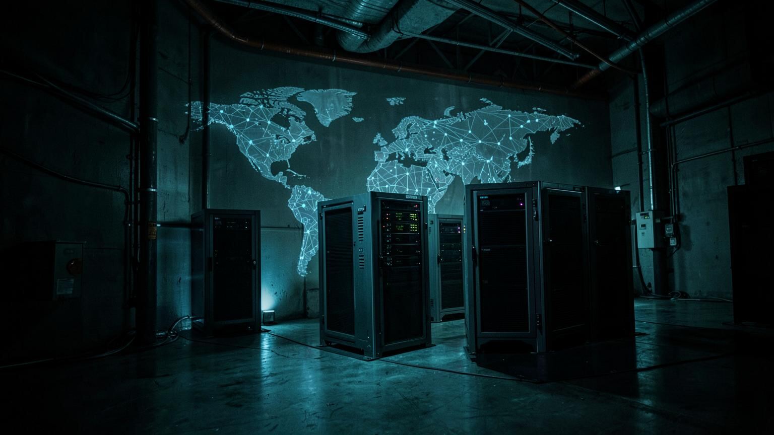 Anycast authoritative DNS point of presence with resolver servers and a global network node map