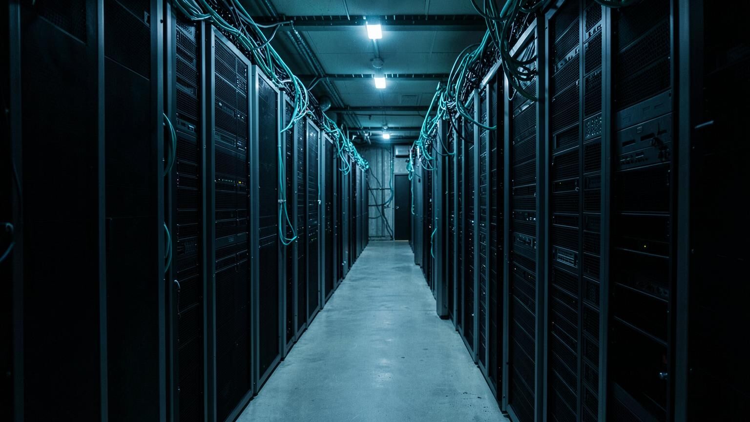 Contabo style European dedicated server hall with dense economical servers