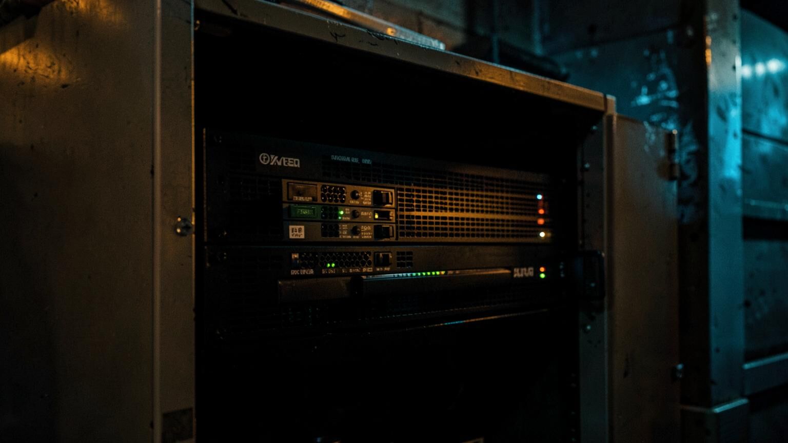 Issabel unified communications server mounted in a small business comms cabinet