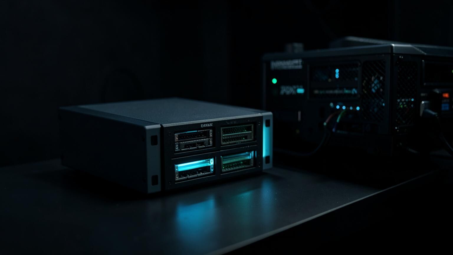 NAKIVO virtual machine backup appliance with hot-swap drive bays beside a host