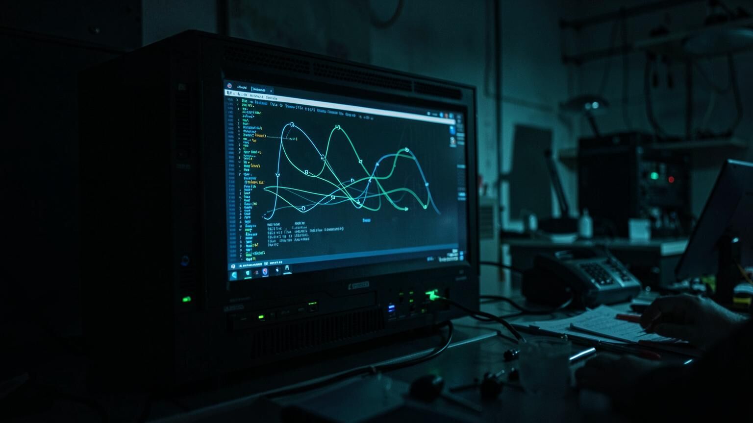VitalPBX Linux telephony server with call routing graphs on an engineering monitor