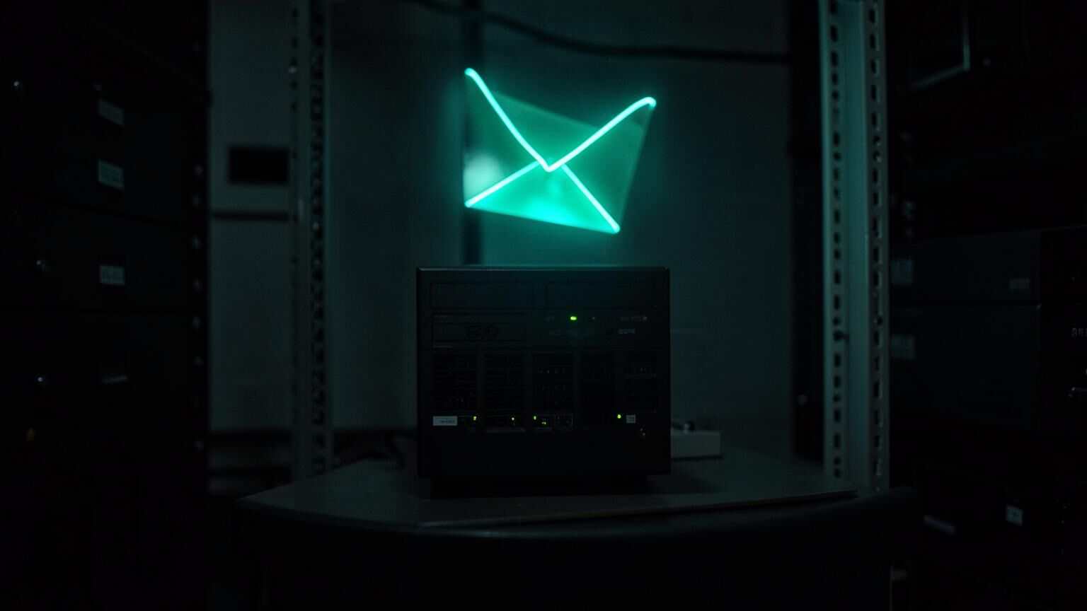 Zoho Mail business mail server node with an illuminated envelope indicator